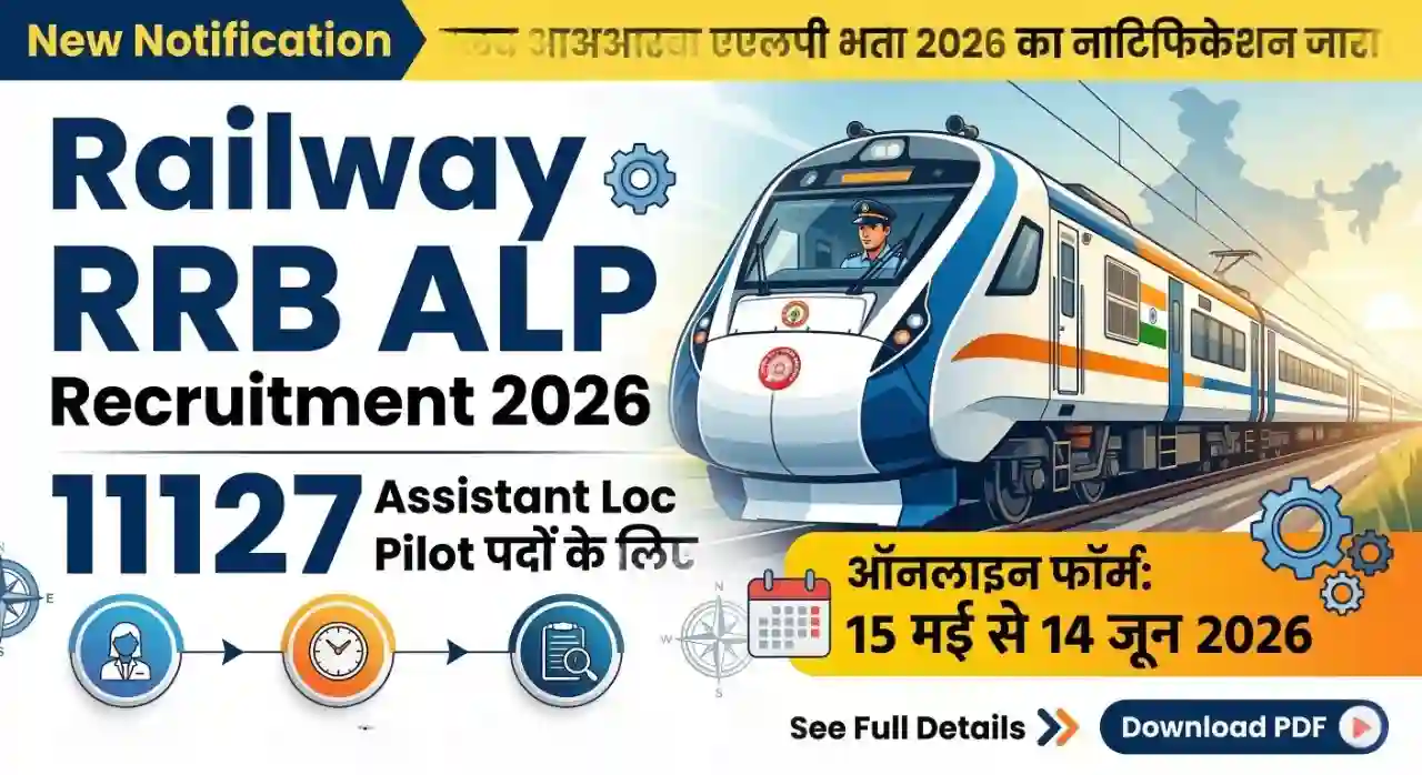 Railway RRB ALP Recruitment 2026 | नोटिफिकेशन जारी | Post 11127
