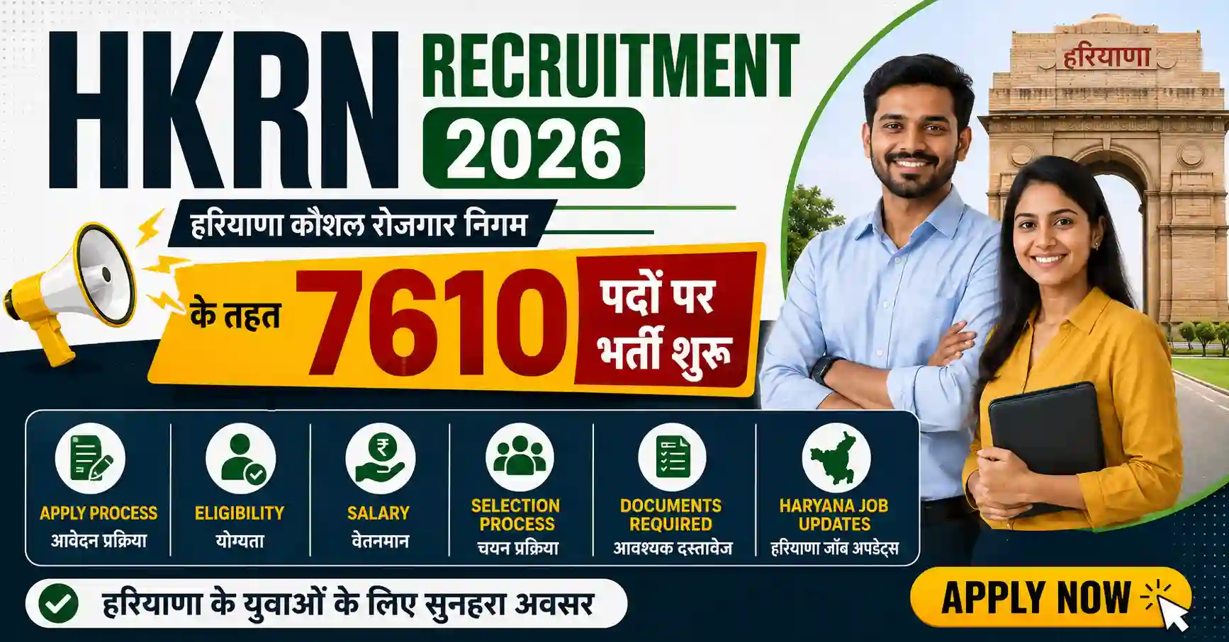 HKRN Recruitment 2026: टोटल 7622 पदों पर भर्ती, हरियाणा में बिना परीक्षा नौकरी का मौका